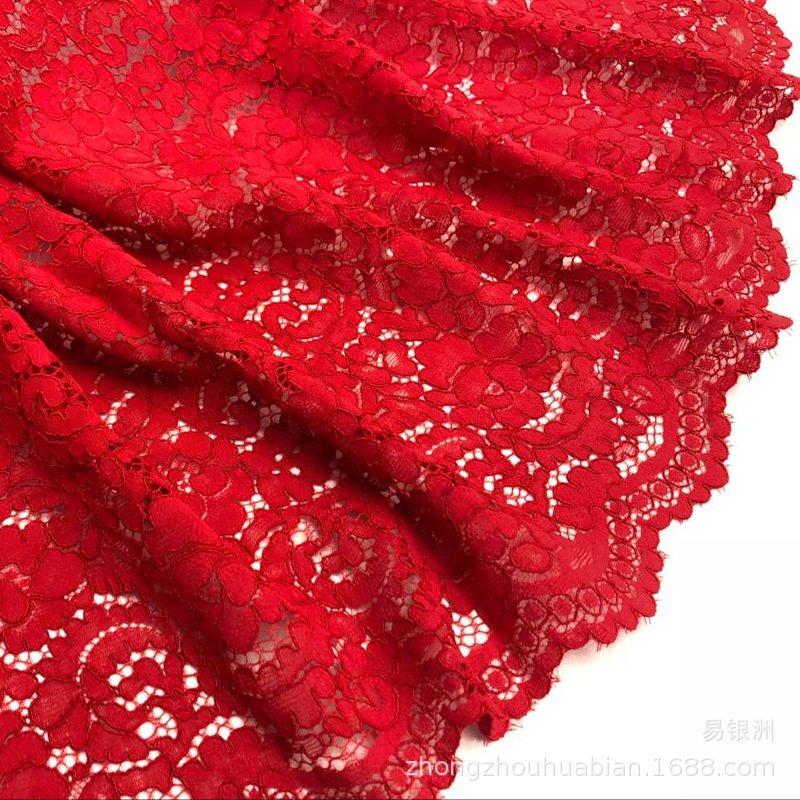 Scallop Edge Wave Lace Fabric for Women's Wear Wholesale Supplier 27